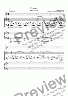 page one of Reverie - Piano Quartet (flute-no viola)