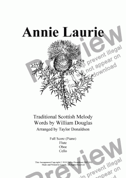 page one of Annie Laurie (Flute/Oboe/Cello/Piano)