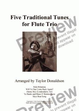 page one of Five Traditional Tunes for Flute Trio