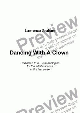 page one of Dancing With A Clown (for AJ)