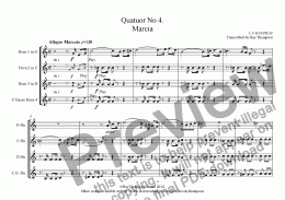 page one of DAUPRAT: Horn Quartet No 4. Marcia (March)