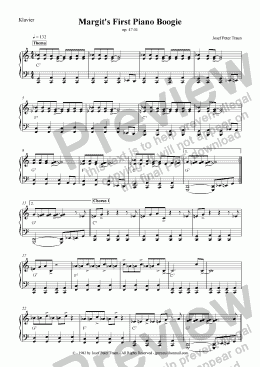 page one of Margit’s First Piano Boogie (KS)