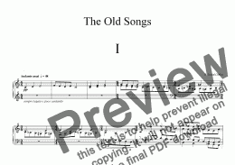 page one of THE OLD SONGS - for piano 