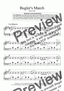 page one of Bugler’s March (elementary piano)