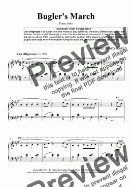 page one of Bugler’s March (intermediate piano)