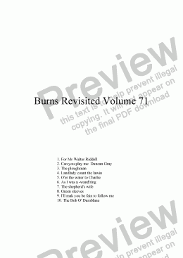 page one of Burns Revisited Volume 71