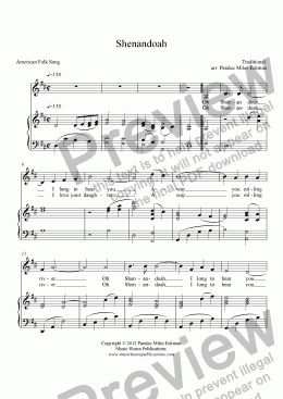 page one of Shenandoah (voice & piano)