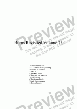 page one of Burns Revisited Volume 73