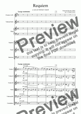 page one of Puccini - REQUIEM - full score