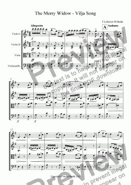 page one of The Merry Widow - Vilja Song