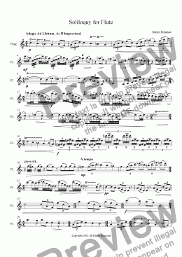 page one of Soliloquy for Flute