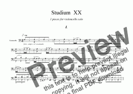 page one of STUDIUM  XX  for  violoncello