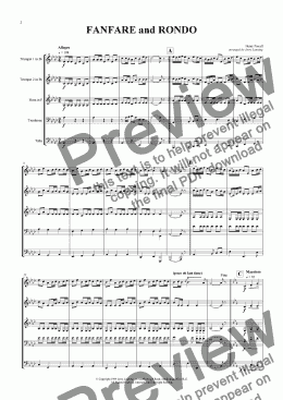 page one of Fanfare and Rondo - Purcell (brass quintet)