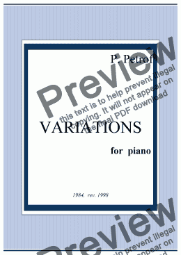 page one of VARIATIONS for piano
