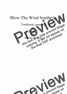 page one of Blow The Wind Southerly for String Quartet.