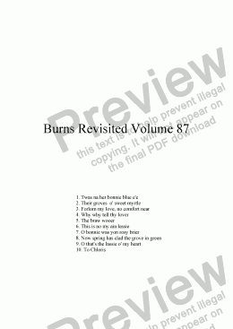 page one of Burns Revisited Volume 87