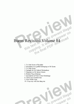 page one of Burns Revisited Volume 84