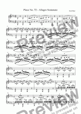 page one of Piece No. 72 - Allegro Sostenuto