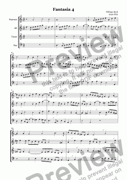 page one of Fantasia no. 4 (W.Byrd)