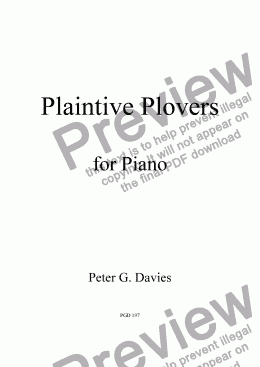 page one of Plaintive Plovers