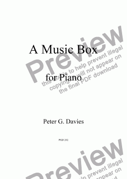 page one of A Music Box
