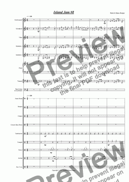 page one of Island Jam #8 - for Percussion Ensemble