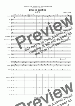 page one of Silk and Bamboo (Solo Flute and Grade 2.5 Concert Band)