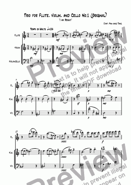 page one of Trio for Flute, Violin, and Cello No.1 (Original)
