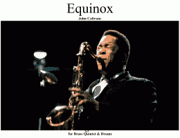page one of Equinox for Brass Quintet & Drum Set