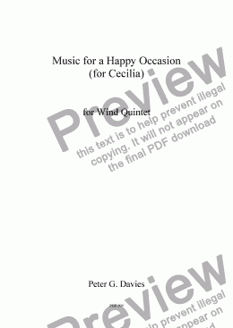 page one of Music for a Happy Occasion for Wind Quintet