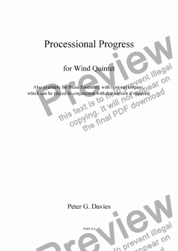 page one of Processional Progress for Wind Quintet
