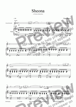 page one of Sheona [a special recorder piece]solo inst + pno