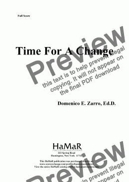 page one of Time For A Change