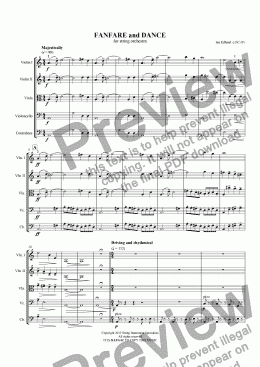 page one of FANFARE and DANCE