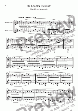 page one of Horn Duets 28. Landler Inebriato