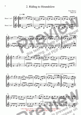 page one of Horn Duets 2. Riding to Houndslow
