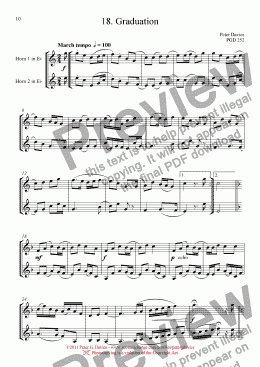 page one of Horn Duets 18. Graduation