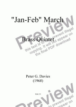 page one of Jan-Feb March for Brass Quintet
