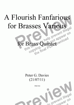 page one of A Flourish Fanfarious for Brass Quintet