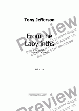 page one of From the Labyrinths 1st movement