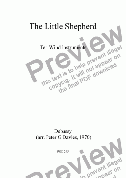 page one of The Little Shepherd for Double Wind Quintet