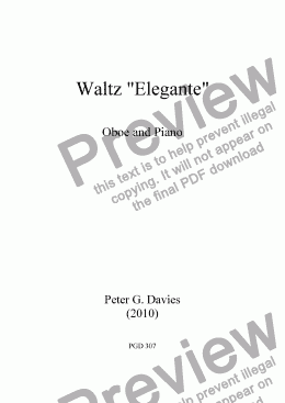 page one of Waltz "Elegante" for Oboe and Piano