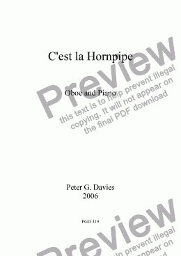 page one of C’est la Hornpipe for Oboe and Piano