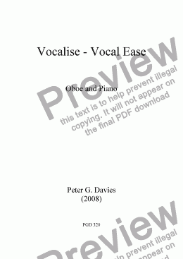 page one of Vocalise - Vocal Ease for Oboe and Piano