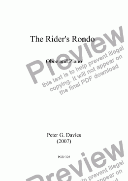page one of The Rider’s Rondo for Oboe and Piano
