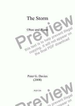 page one of The Storm for Oboe and Piano