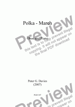 page one of Polka - March for Oboe and Piano