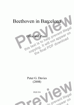 page one of Beethoven in Barcelona for Oboe and Piano
