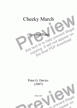 page one of Cheeky March for Oboe and Piano