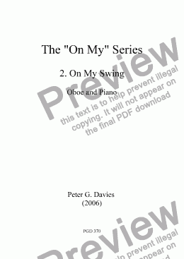 page one of The "On My" Series 2. On My Swing for Oboe and Piano